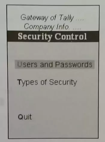 security control screen